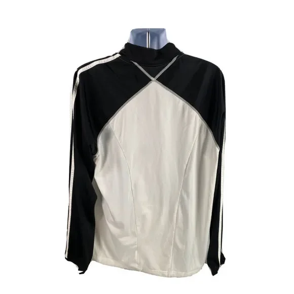Adidas Men's White & Black 1/4 Zip Polyester Pullover Sweatshirt - XL - Picture 2 of 4